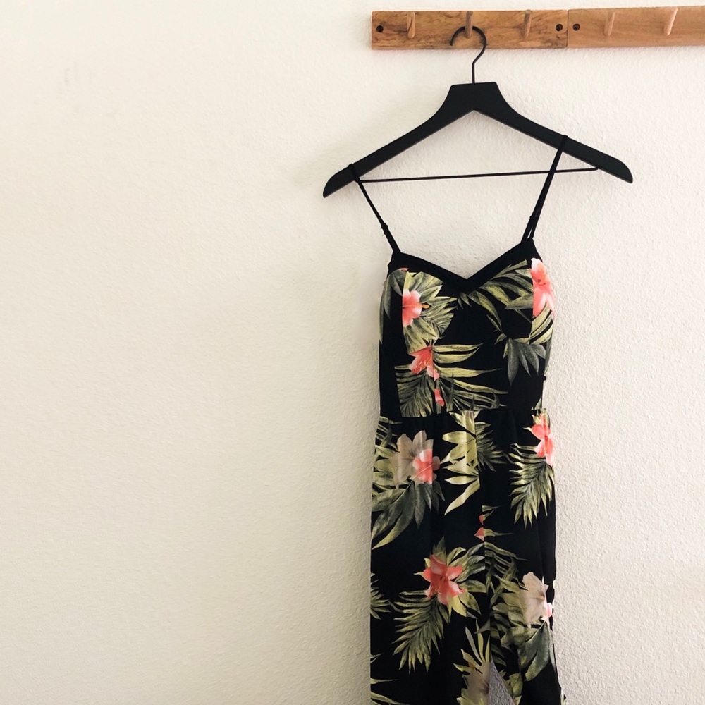 Xhilaration Hawaiian Spaghetti Strap Jumpsuit